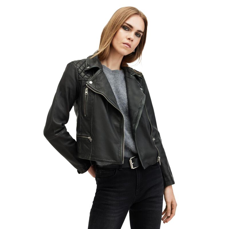 AllSaints Cargo Distressed Leather Biker Jacket image number 0